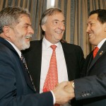 Lula, Néstor Kirchner, and Hugo Chávez at a Mercosur summit